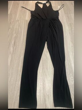 BCBGeneration Black  Wrap-Front Jumpsuit